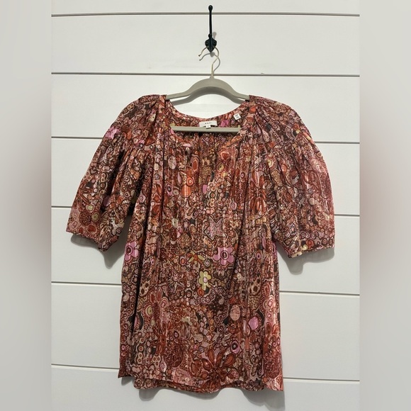 A.L.C Julianna Silk Short-sleeve Top In Sorbet Multi Size 4 - Picture 6 of 11